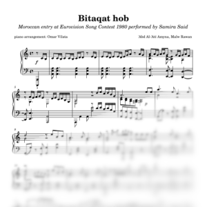 Bitaqat hob (Eurovisión 1980) - partitura de arreglo para piano