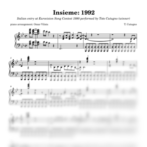 Insieme: 1992 (Eurovisión 1990) - partitura de arreglo para piano