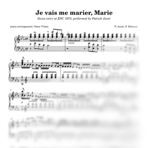 Je vais me marier, Marie (Eurovisión 1973) - partitura de arreglo para piano