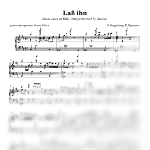 Lass ihn (Eurovisión 1998) - partitura de arreglo para piano