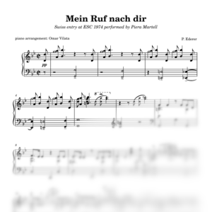 Mein Ruf nach dir (Eurovisión 1974) - partitura de arreglo para piano