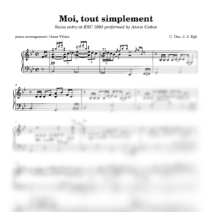 Moi, tout simplement (Eurovisión 1993) - partitura de arreglo para piano