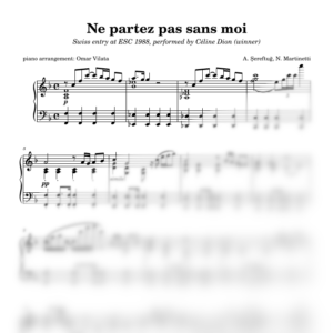 Ne partez pas sans moi (Eurovisión 1988) - partitura de arreglo para piano