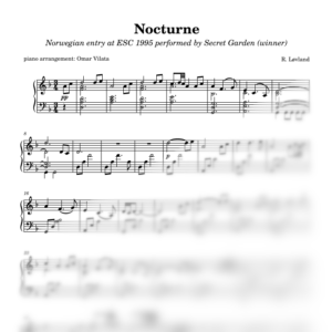 Nocturne (Eurovisión 1995) - partitura de arreglo para piano