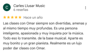 Opinión sobre Omar Vilata como profesor de piano Carles