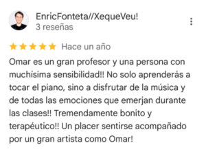 Opinión sobre Omar Vilata como profesor de piano Enric