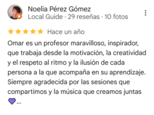 Opinión sobre Omar Vilata como profesor de piano Noelia