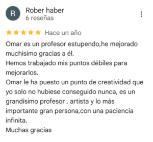 Opinión sobre Omar Vilata como profesor de piano Rober