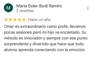Opinión sobre Omar Vilata como profesor de piano María Ester