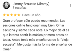 Opinión sobre Omar Vilata como profesor de piano Jimmy