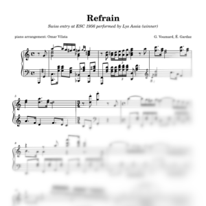 Refrain (Eurovisión 1956) - partitura de arreglo para piano
