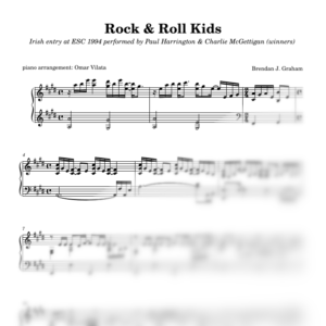 Rock & Roll Kids (Eurovisión 1994) - partitura de arreglo para piano