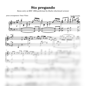Sto pregando (Eurovisión 1994) - partitura de arreglo para piano