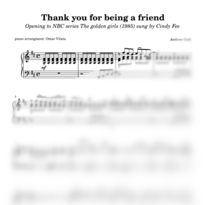 Thank you for being a friend (Las chicas de oro) - partitura para piano