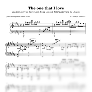 The one that I love (Eurovisión 1998) - partitura de arreglo para piano