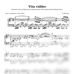 Vita vidder (Eurovisión 1971) - partitura de arreglo para piano