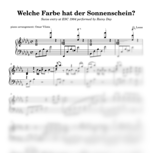 Welche Farbe hat der Sonnenschein (Eurovisión 1984) - partitura de arreglo para piano